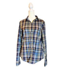 Frank & Eileen Barry plaid longsleeve blouse and medium size